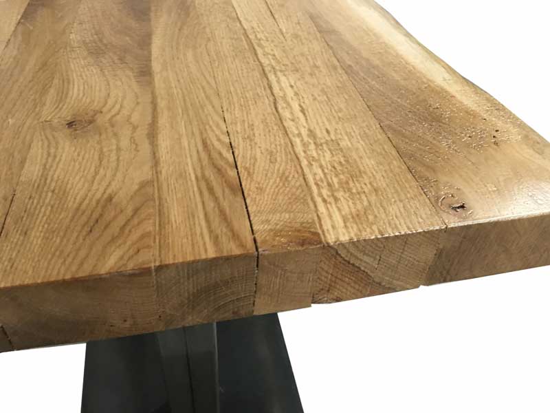 tablero de roble macizo mesa industrial